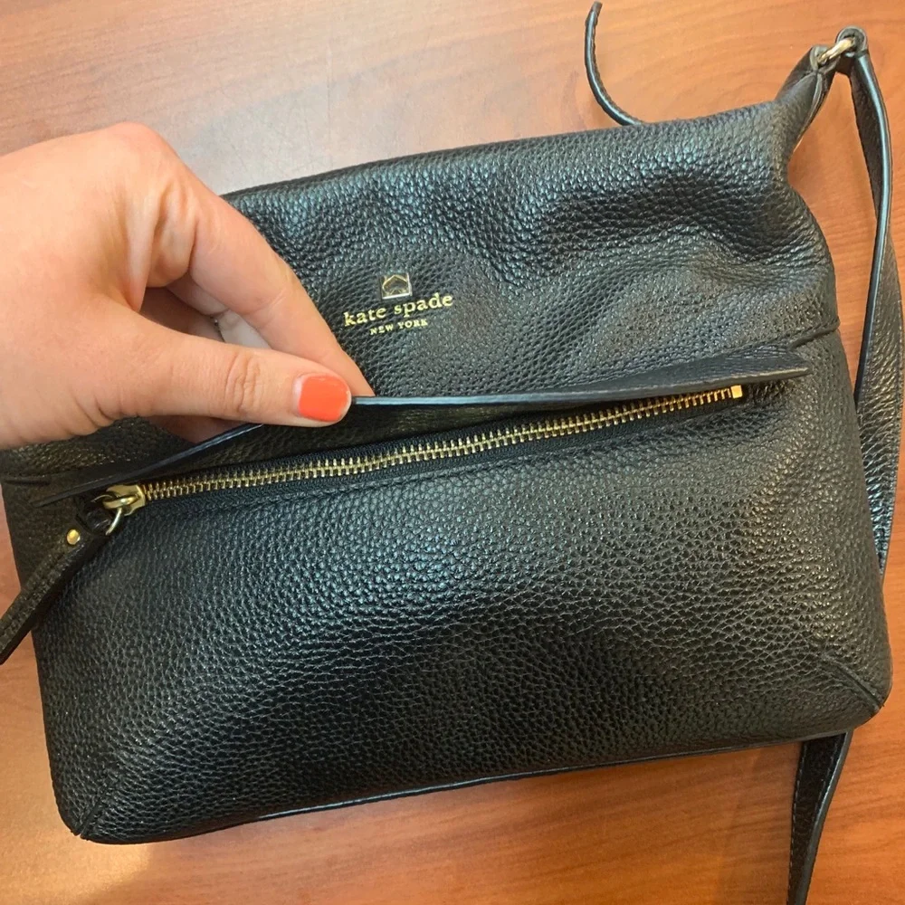 kate spade Black Pebbled Leather Crossbody Bag